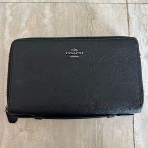 Coach Black Leather Clutch and Wallet
